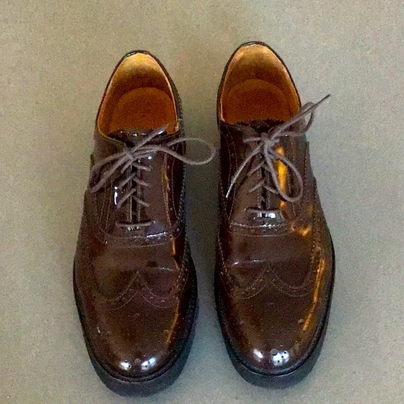 Dolce Vita Brown Patent Oxfords With Chunky Sole - Picture 2 of 11